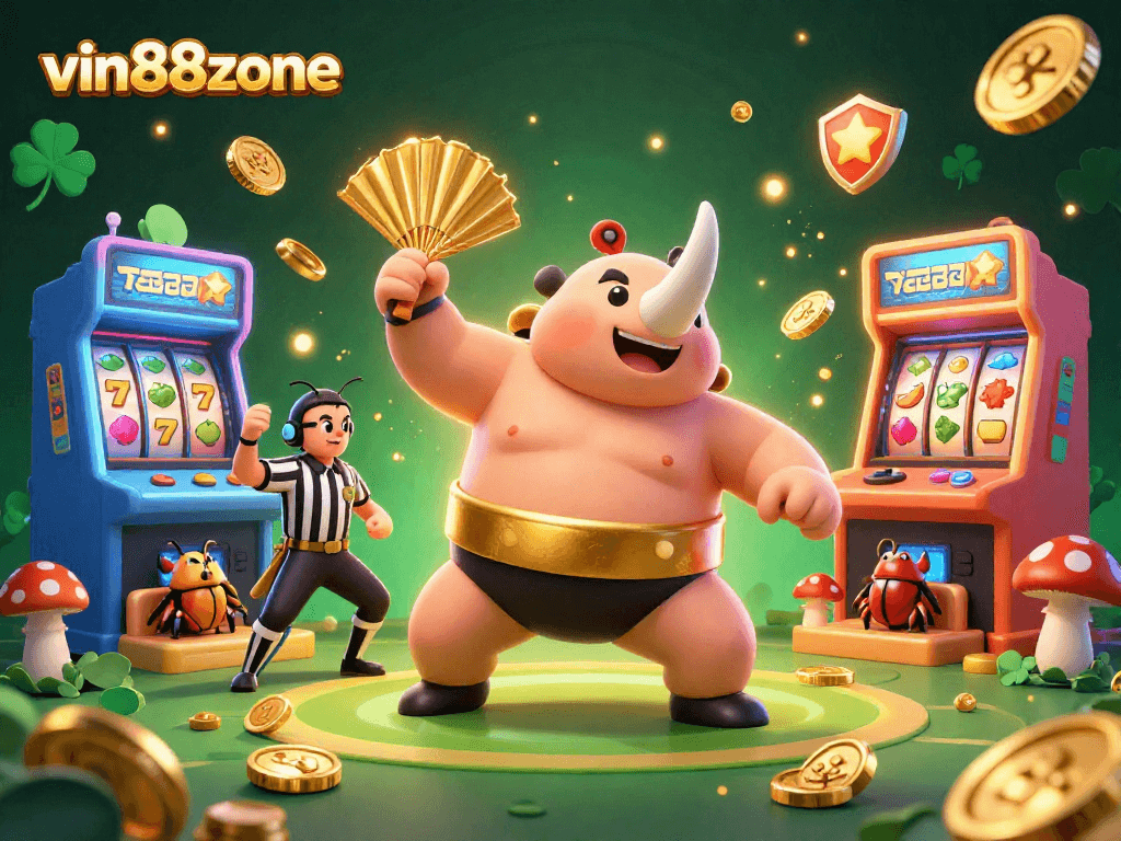 Join the vin88zone experience with cartoon beetle champions winning coins and arcade games!