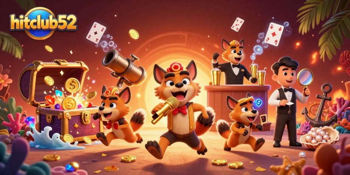 Experience the thrill at hitclub52 with vibrant, dynamic casino characters and action-packed gaming elements.
