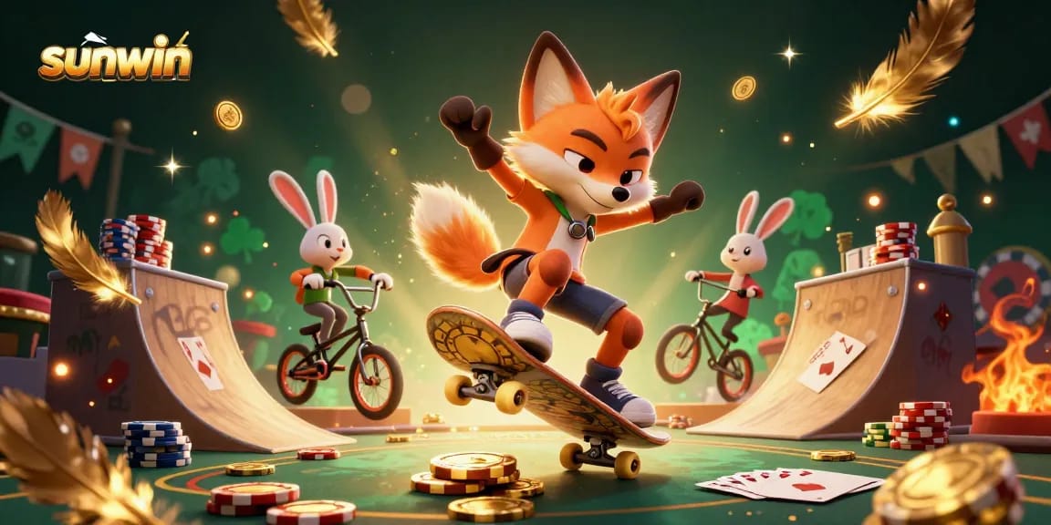 Experience sunwin's vibrant casino atmosphere through a thrilling illustration featuring dynamic gambling elements.