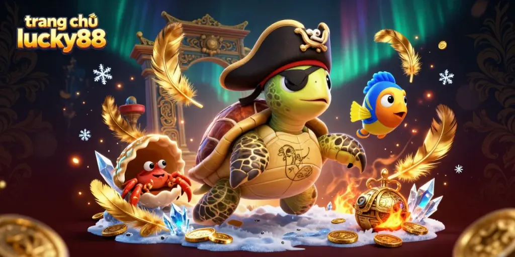 Engage at trang chủ lucky88 with a dynamic scene of treasure-seeking characters amidst thrilling game elements.