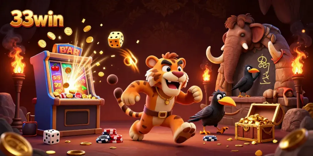 Experience the thrill at 33win's casino with engaging characters and dynamic gaming elements.