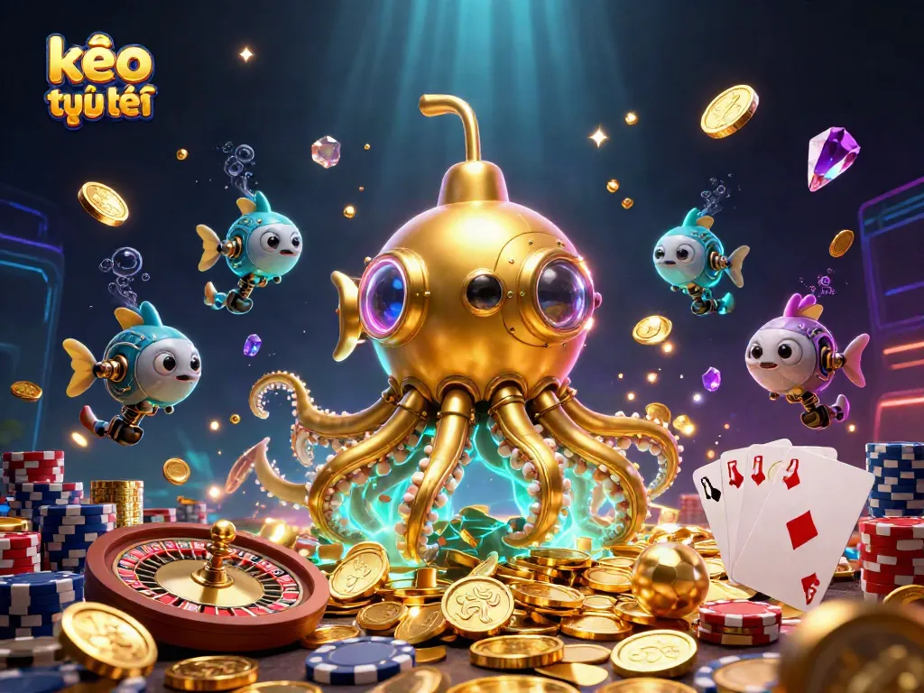 Experience kèo trực tuyến with dynamic casino elements and vibrant golden visuals