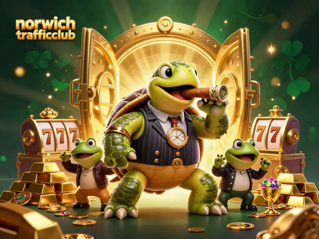 Engage with norwichtrafficclub's vibrant casino scene filled with animated characters and slot elements.