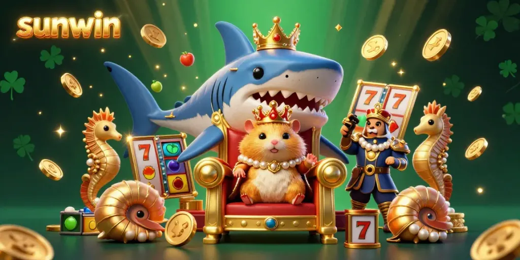 Engage with the vibrant world of sunwin, where a golden hamster king takes his throne amid dynamic slot game elements.